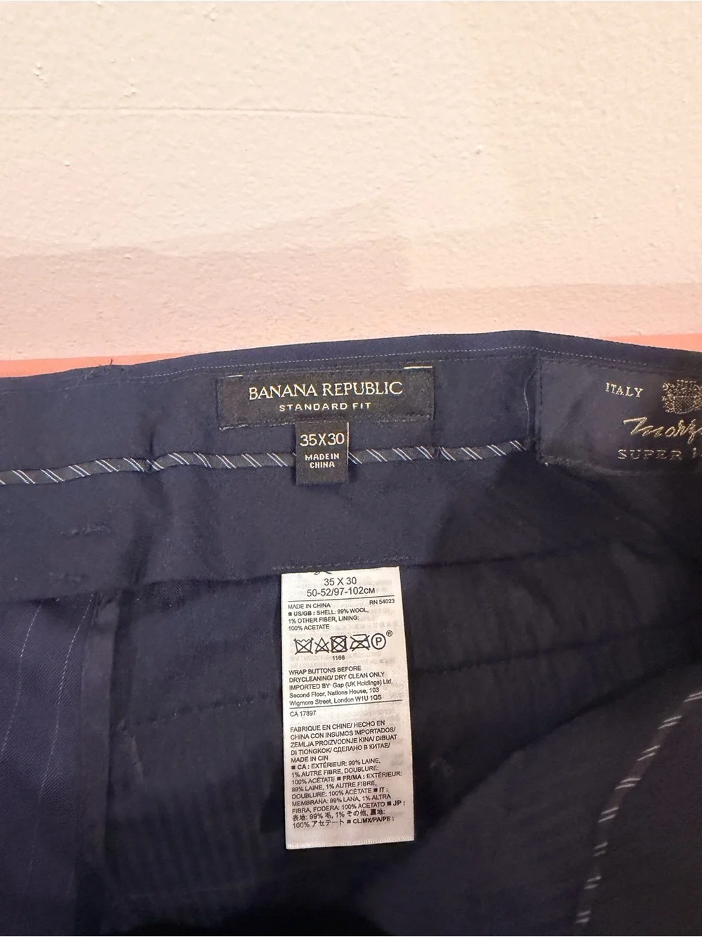 Banana Republic Navy Pinstripe Dress Pants